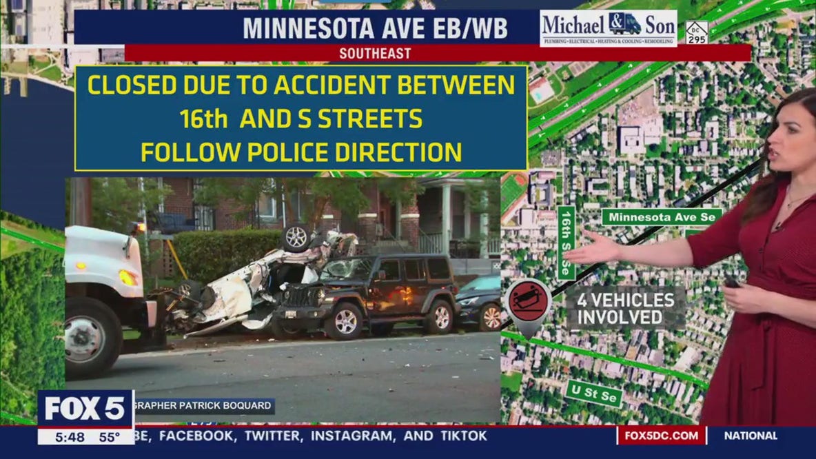 Overturned vehicle crash leaves 1 injured in DC